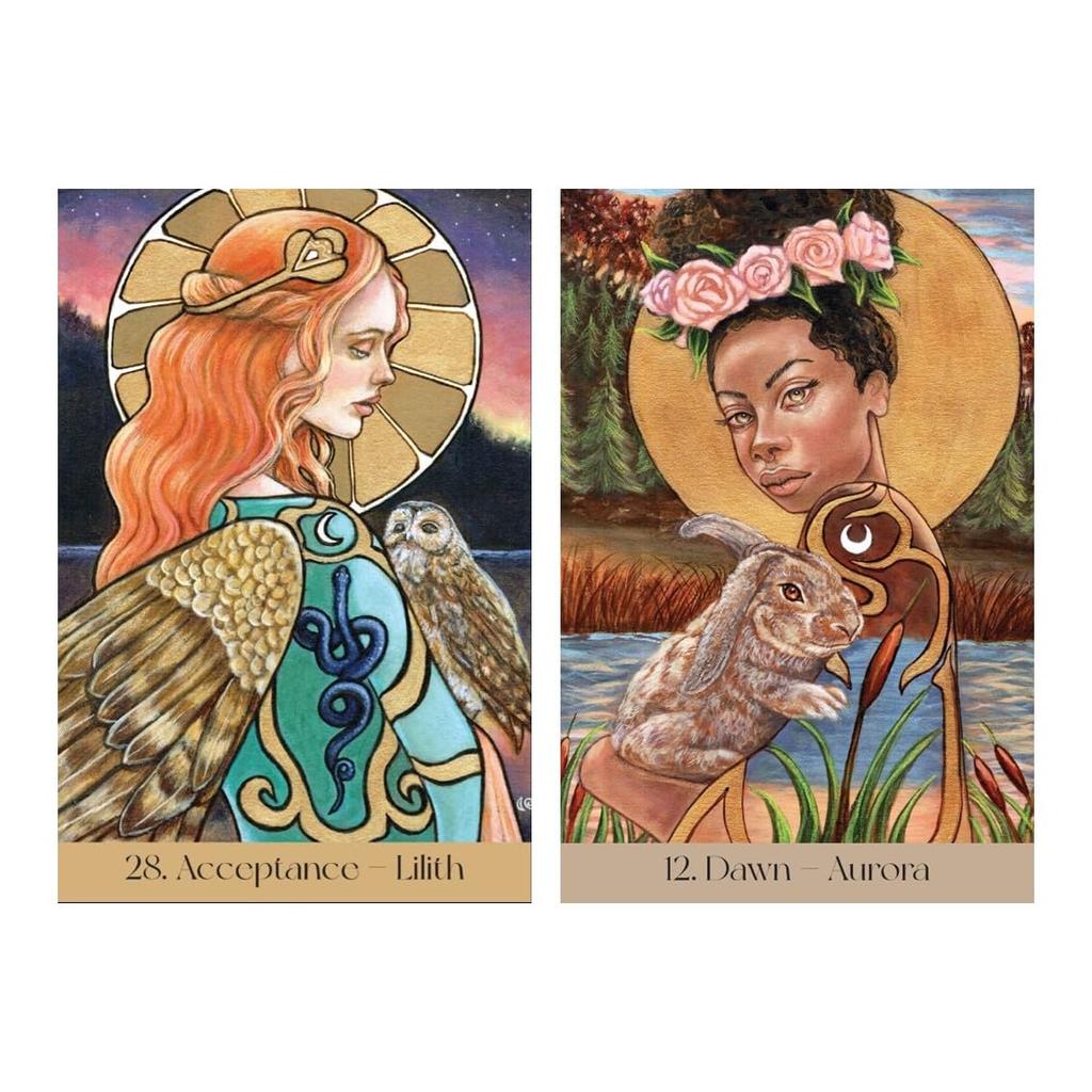 Kancharo 45-Card Oracle Card Set, Tarot Readings [Maidens of the Wheel], Includes Basic Instructions and Pouch (Japanese) (Authentic)