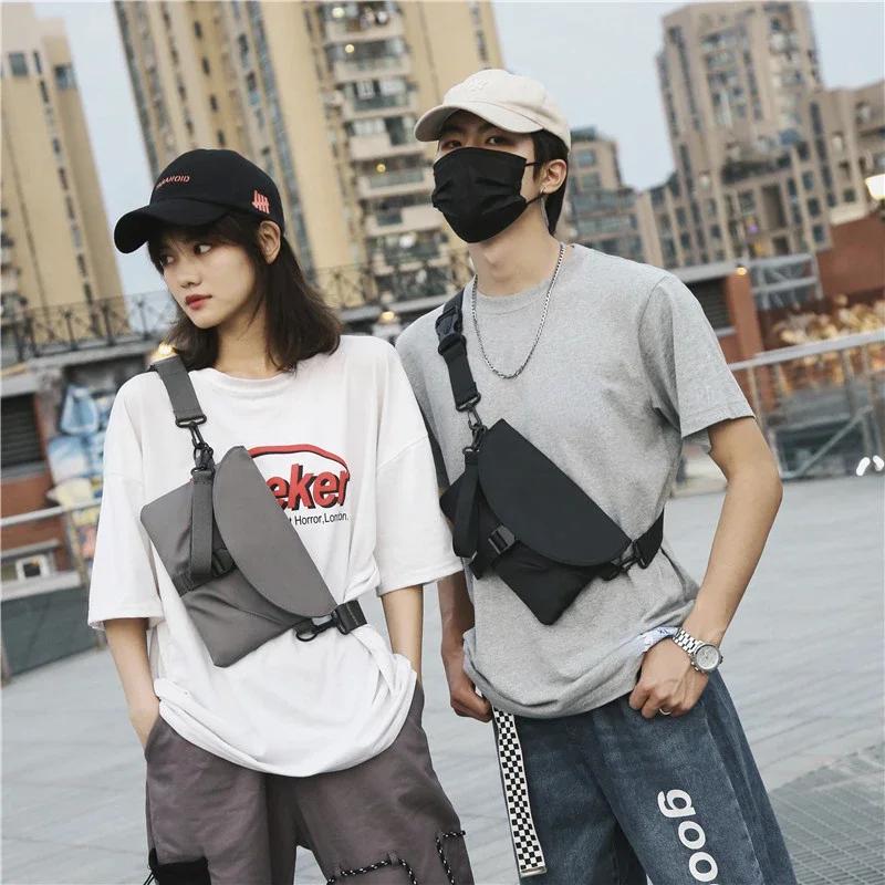 Water-Repellent Men Fashion Shoulder Bag Nylon Solid Color Messenger Bags Phone Pouch Unisex Men Handbag Casual Women Crossbody Bag
