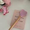 Valentine'S Day Pink Love Silicone Spatula Heart-Shaped Wooden Handle Baking Spatulas Kitchen Utensils Making Cake Baking Tool
