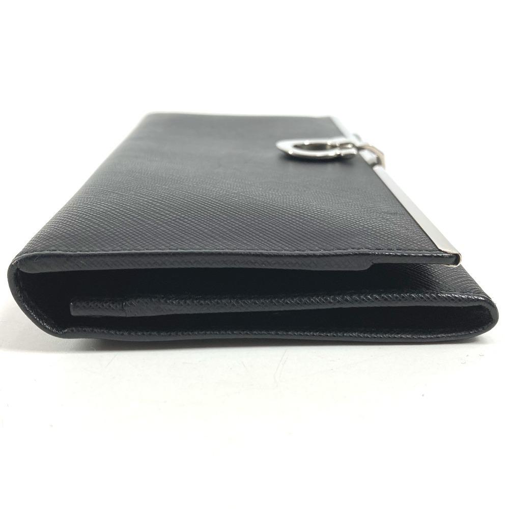 Salvatore Ferragamo Gancini logo Long wallet Long Wallet Leather Black/Silver