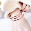 Korean Rose Gold Titanium Steel Bracelet Set for Women - Three Lives, Three Worlds Style
