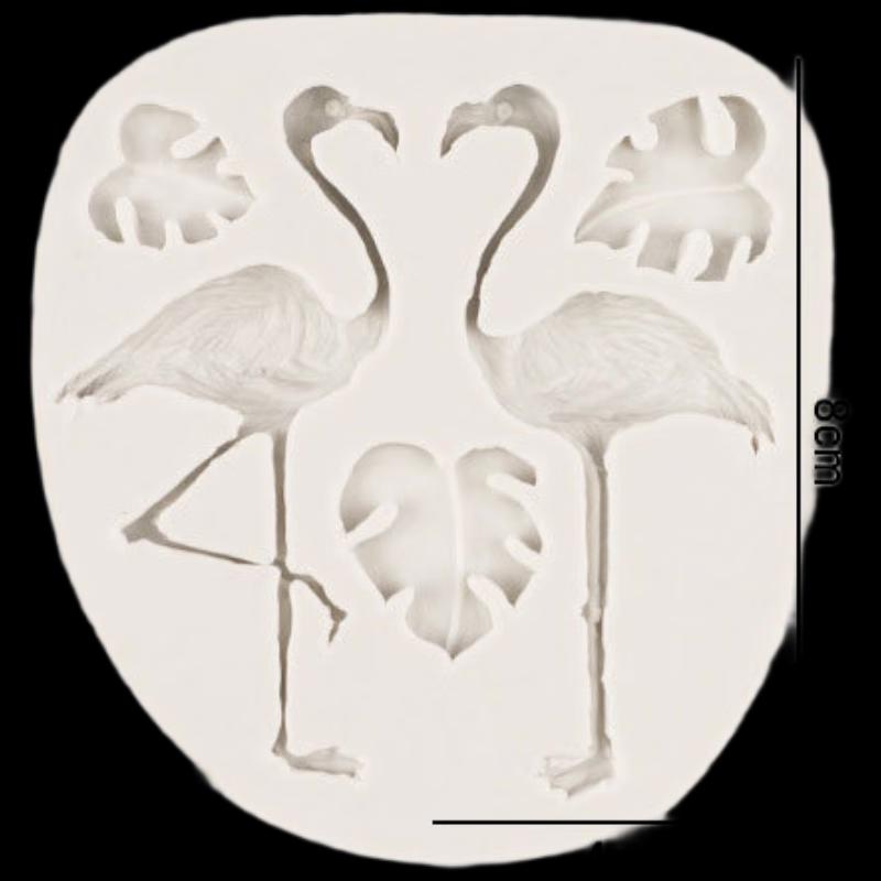 Tropischer Flamingo & Monstera-Blatt Silikonform