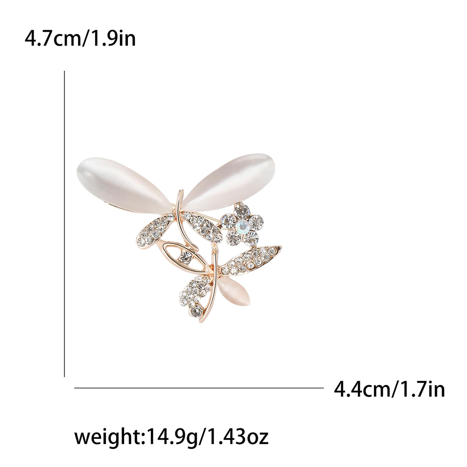 

Изящная брошь в виде стрекозы из сплава со стразами и опалом, простая модная женская одежда, корсаж, ювелирные изделия, булавка