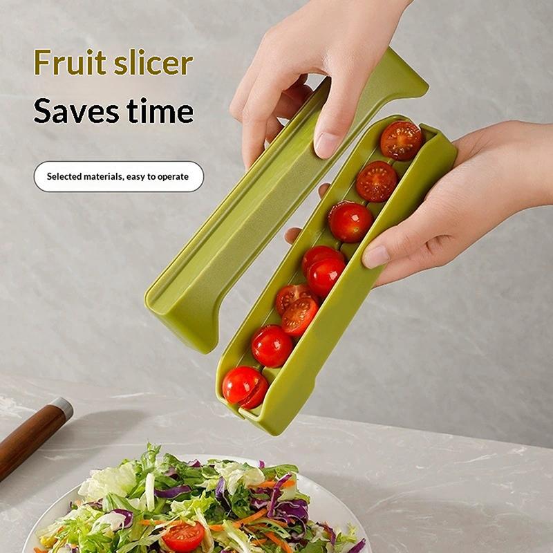 1PCS Little Tomato Slicer Multifunctional Fruit Cherry Grape Tomatoes Splitter Slicer Gadgets Artifact Kitchen Accessories