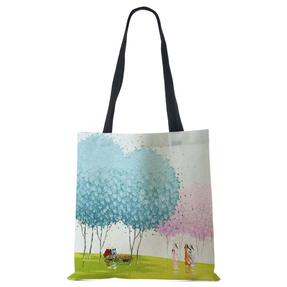 Женские льняные сумки с принтом — фото 7