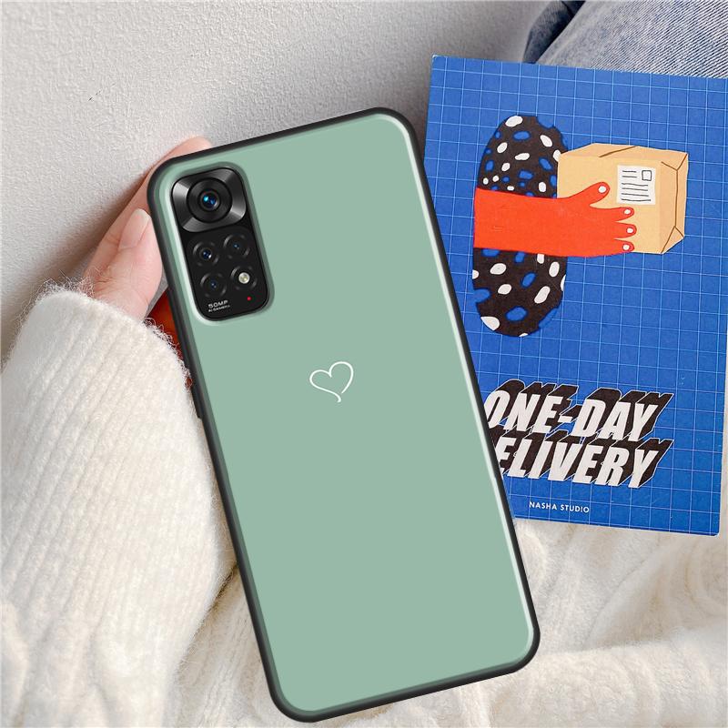 Green Aesthetic Case For Redmi Note 11 Pro Cover For Redmi Note 10 Pro 8 9 10S 11S 9A 9C K50 K40 Gaming