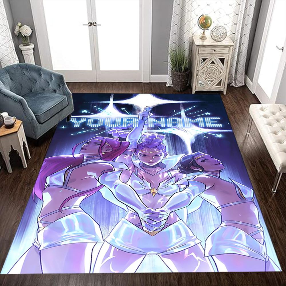 Purple Magic Demon girls group Customized Name Floor Mat Suitable for Kitchen Dining Room Playrooms Balcony Antislip Carpet Office home decor Best for