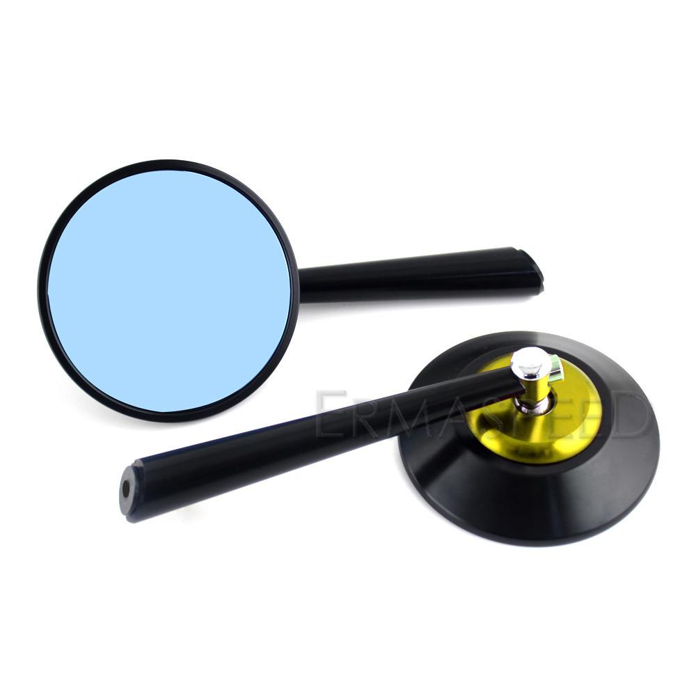 Silver Blue Motorcycle Side Mirror Blue Lens 8mm 10mm E-bike Scooter Rear View Mirror for Motorbike Street Bike Motocross