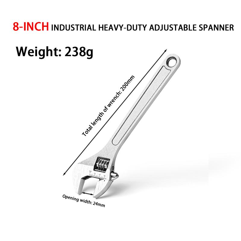 Clé à molette réglable pour galvanoplastie Outil clé réglable Ménager Industriel Anti-blocage Poignée en caoutchouc Clé