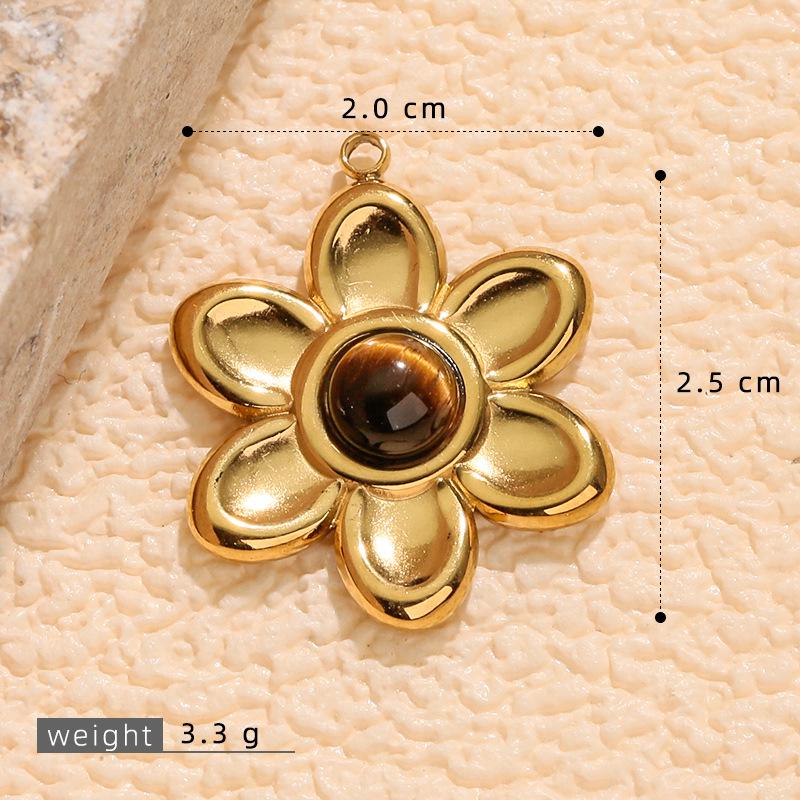 Stainless Steel Tiger Eye Oval Pendant & Earrings Set