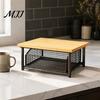 Space Saving Countertop Organizer Coffee Maker Storage Rack with Drawer, Wooden Metal Machine Stand Bar Organizer, Strong Load Bearing for