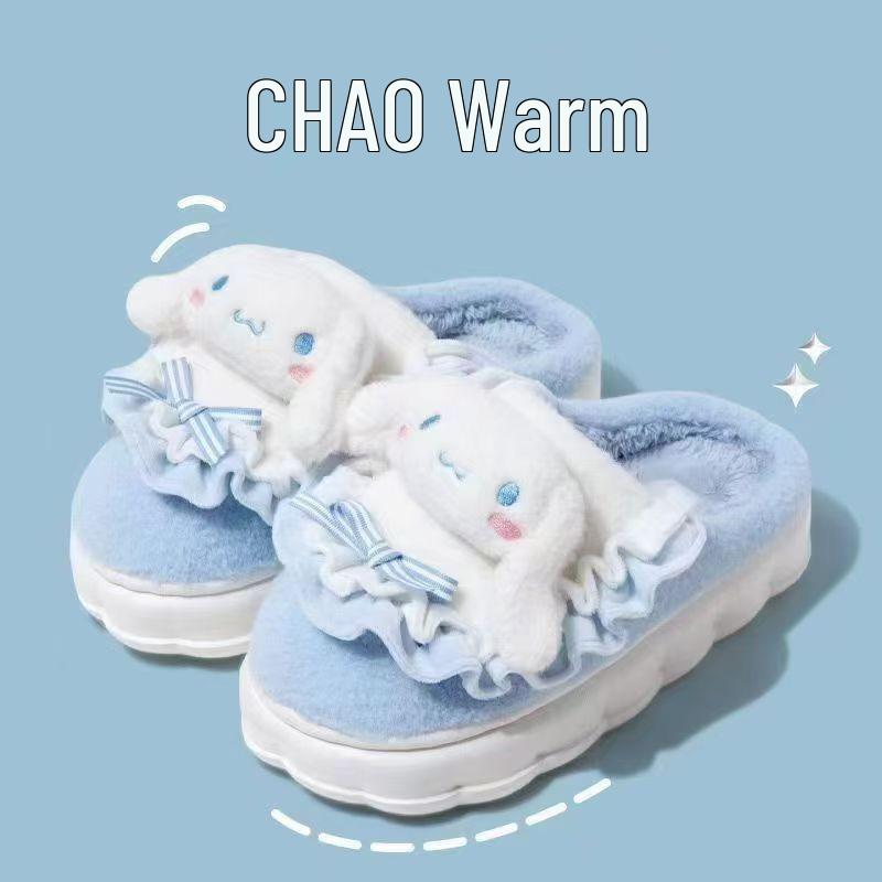 Женские хлопковые тапочки Sanrio Pompompurin - Осенне-Зимние, Закрытые сзади, Нескользящие, Теплые домашние тапочки 38-39 [Fits 37-38]