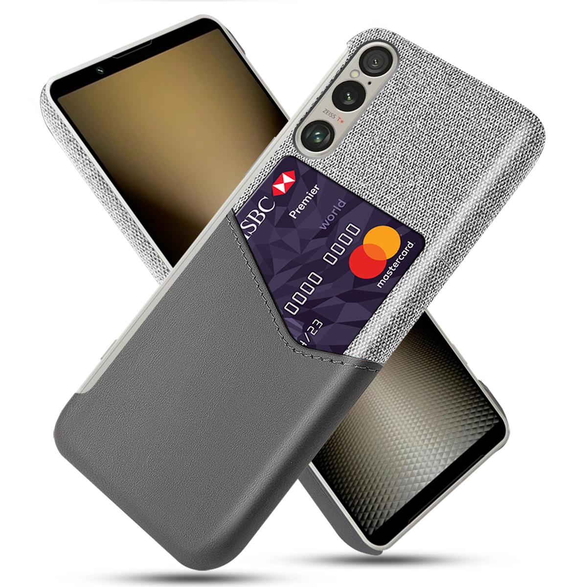 

Для Sony Xperia 1 VI Чехол для карты памяти ПК Чехол для телефона Текстура ткани Grey