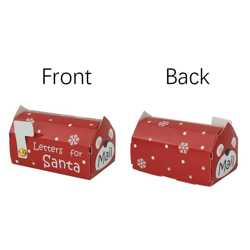 50pcs Christmas Mailbox Shape Candy Gift Box Kids Xmas Cookie Snack Packing Box Bag Navidad Noel Home Decor New Year