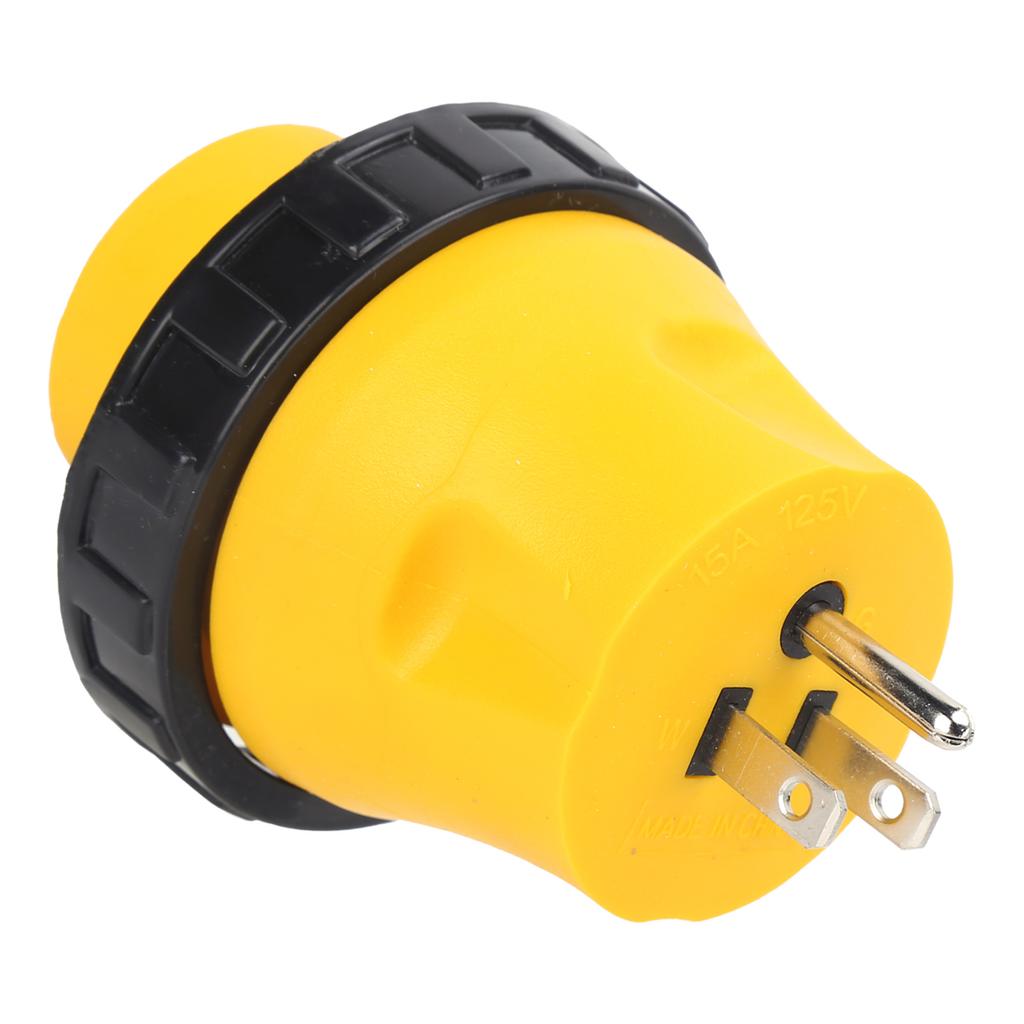 15A Male to 30A Female Converter Straight Adapter Weatherproof US Plug for RV Generator Cords 125V