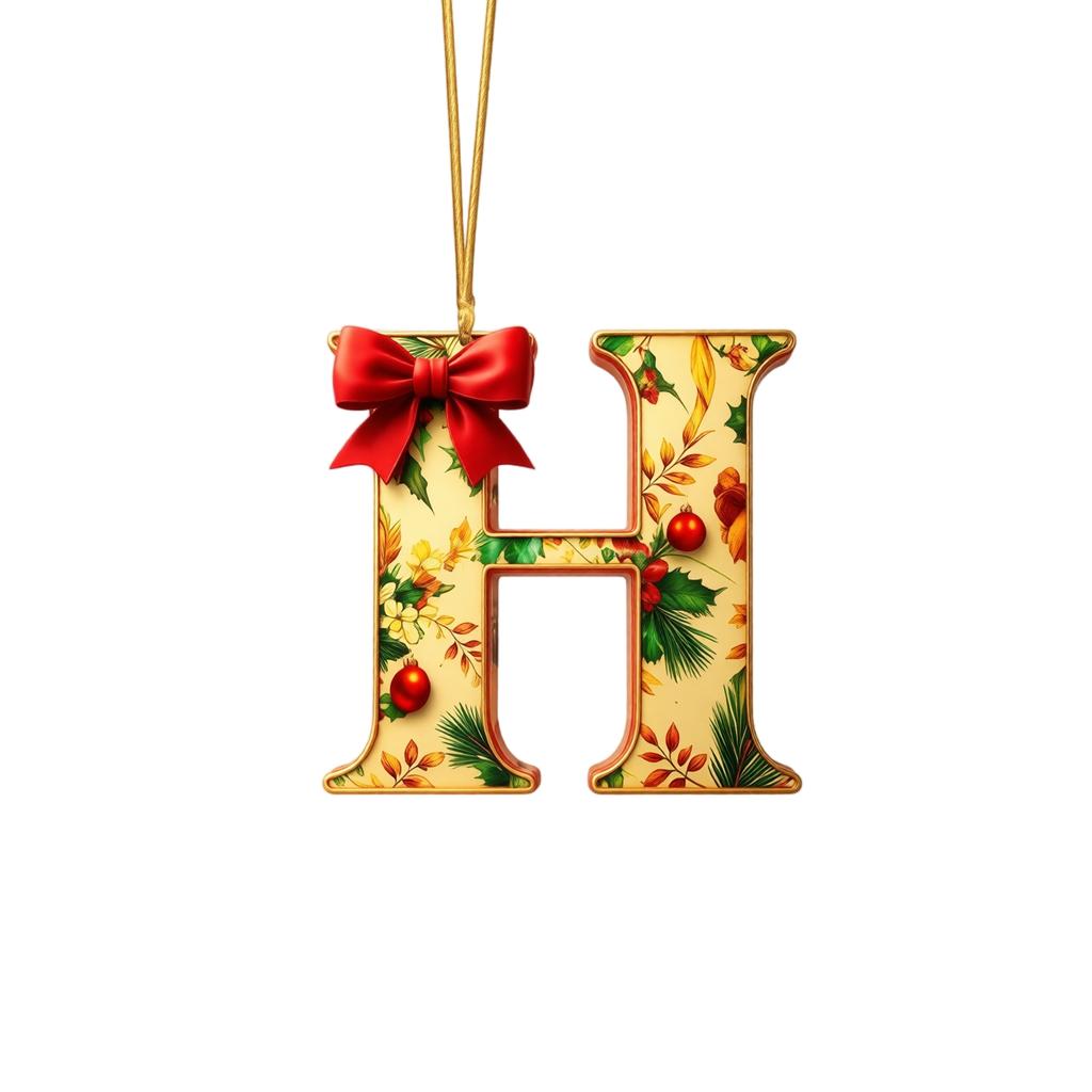 2D Flat Acrylic Christmas Letter Ornaments 26 Piece Set for Holiday Hanging Decor