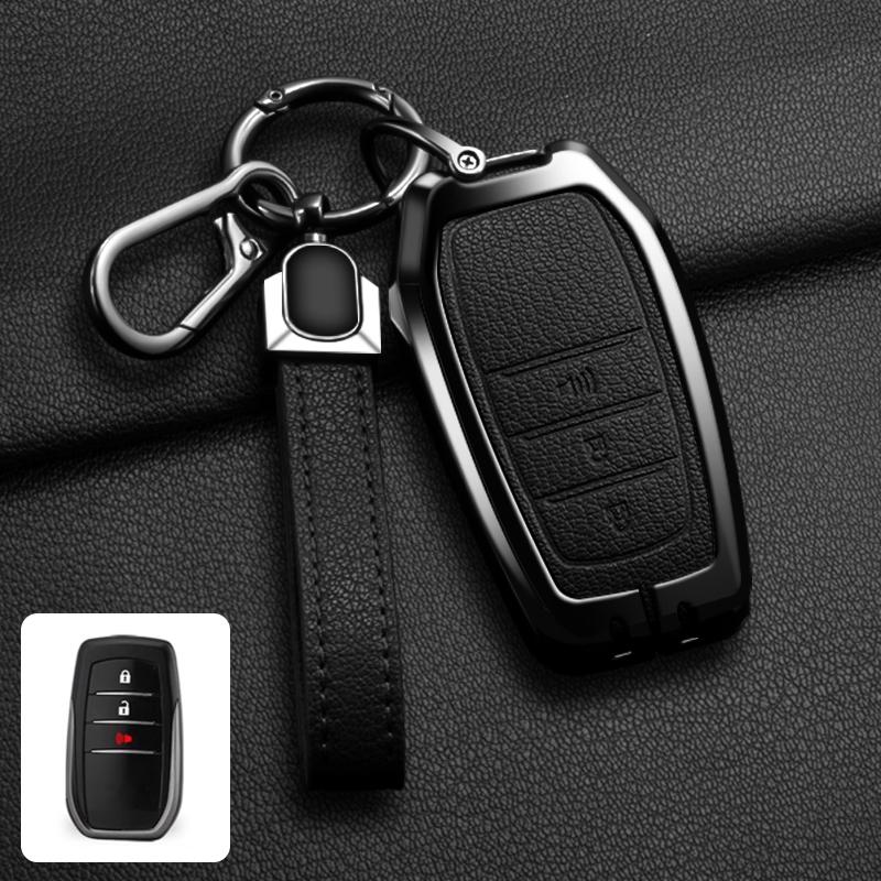 Neue Zinklegierung Leder Autoschlüssel Hülle Abdeckung Shell für Toyota CHR Hilux Fortuner Land Cruiser 200 Camry Corolla Crown RAV4 Highland