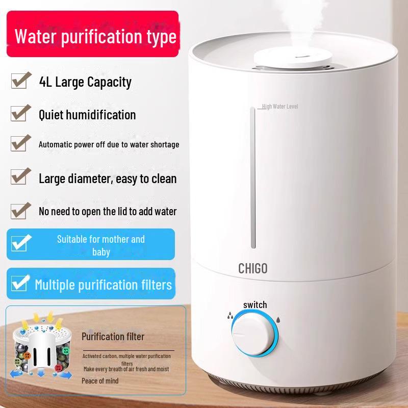 Chigo Silent Humidifier for Bedrooms: Large Capacity, Ideal for Babies, Pregnant Women, and Small Aromatherapy Rooms.