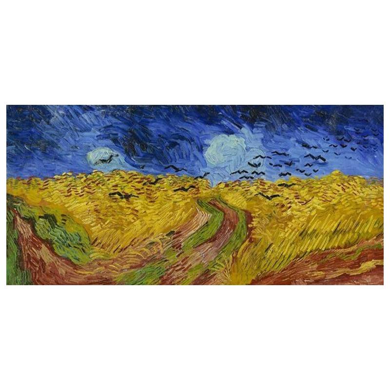 

Картина импрессиониста Ван Гога «Пшеничное поле под угрожающим небом» знаменитые картины печать на холсте настенные панно домашний декор 20x40cm
