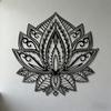 1 Stück Lotus Mandala Metall-Wandskulptur 2D Flacheisenkunst für Wohnzimmer Schlafzimmer Büro Yoga-Studio Moderne Minimalistische Hängedekoration Meditationsraum