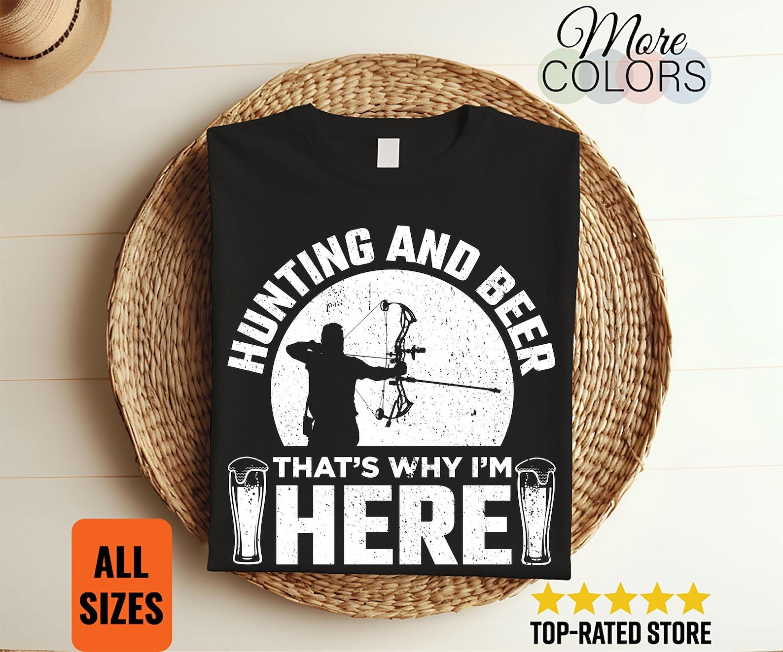 Hunting and Beer Archery Vintage Hunt Drinking Love Archer Gift Outfit, Arrow Bow Hunter Deer Lover Present T-Shirt Dad Father s Day Bowman, 120
