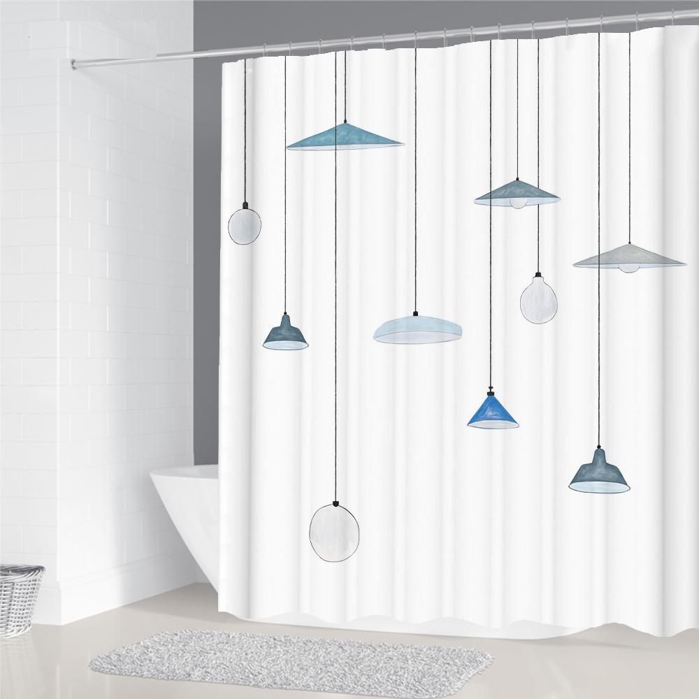 

Bathroom Curtain Modern Simple Pattern Home Decor Waterproof Polyester Shower Curtains Bath Screen 180*180Cm & 180*200Cm W60H190(CM)-1 Pcs