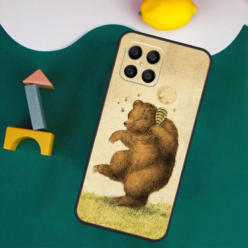 Cute Cartoon Bear Case For Honor 200 Lite 50 70 90 X9a X8a X8 X9 X8b X9c X9b Honor Magic 5 6 Pro 7 Lite Cover