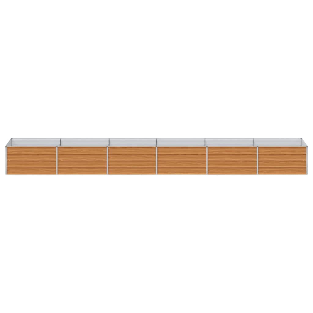 Raised Bed Light Brown 480 X 80 X 45 Cm Galvanized Steel