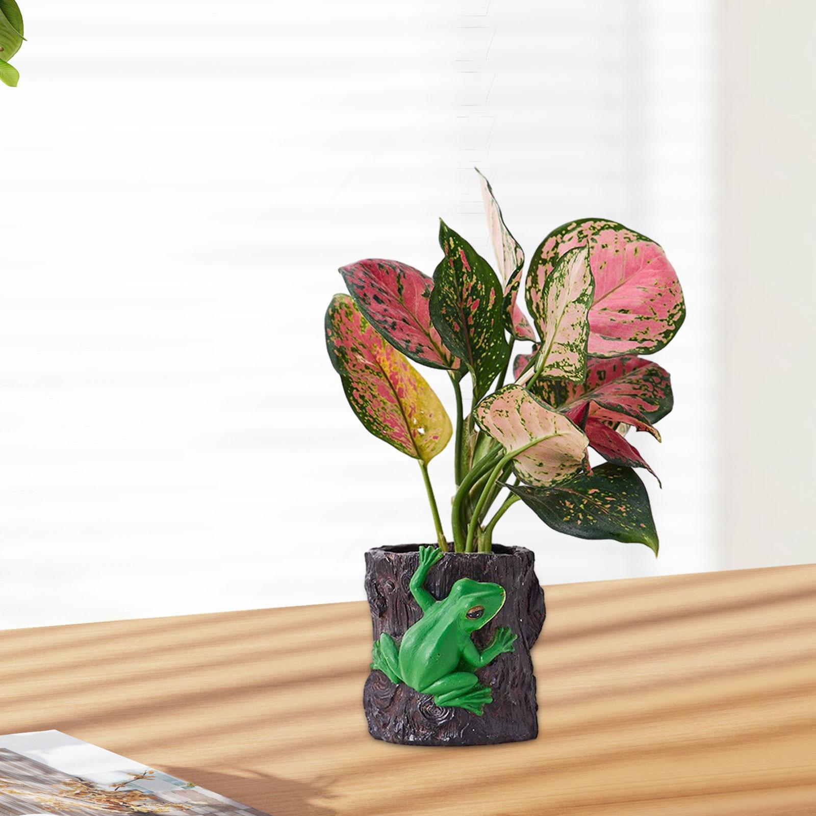 

Фигурка Лягушки Цветочный Горшок Кашпо 10x10см Многофункциональное Украшение Стола Смола