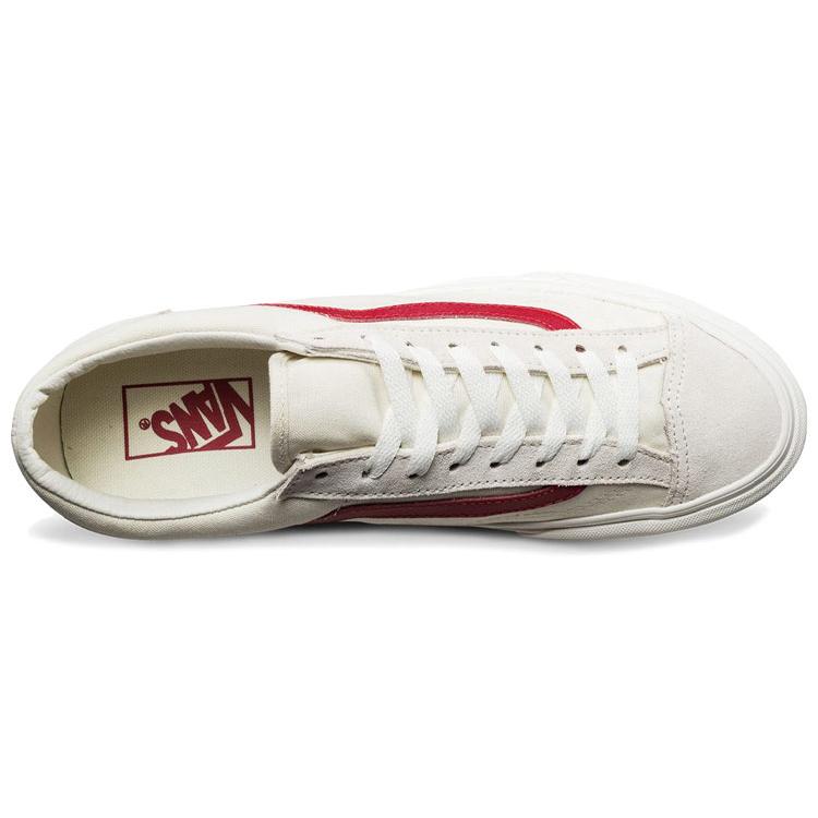 Vans Style 36 Marshmallow Abrasion Resistant Low Top Skateboard Shoes Unisex White Red VN0A3DZ3OXS