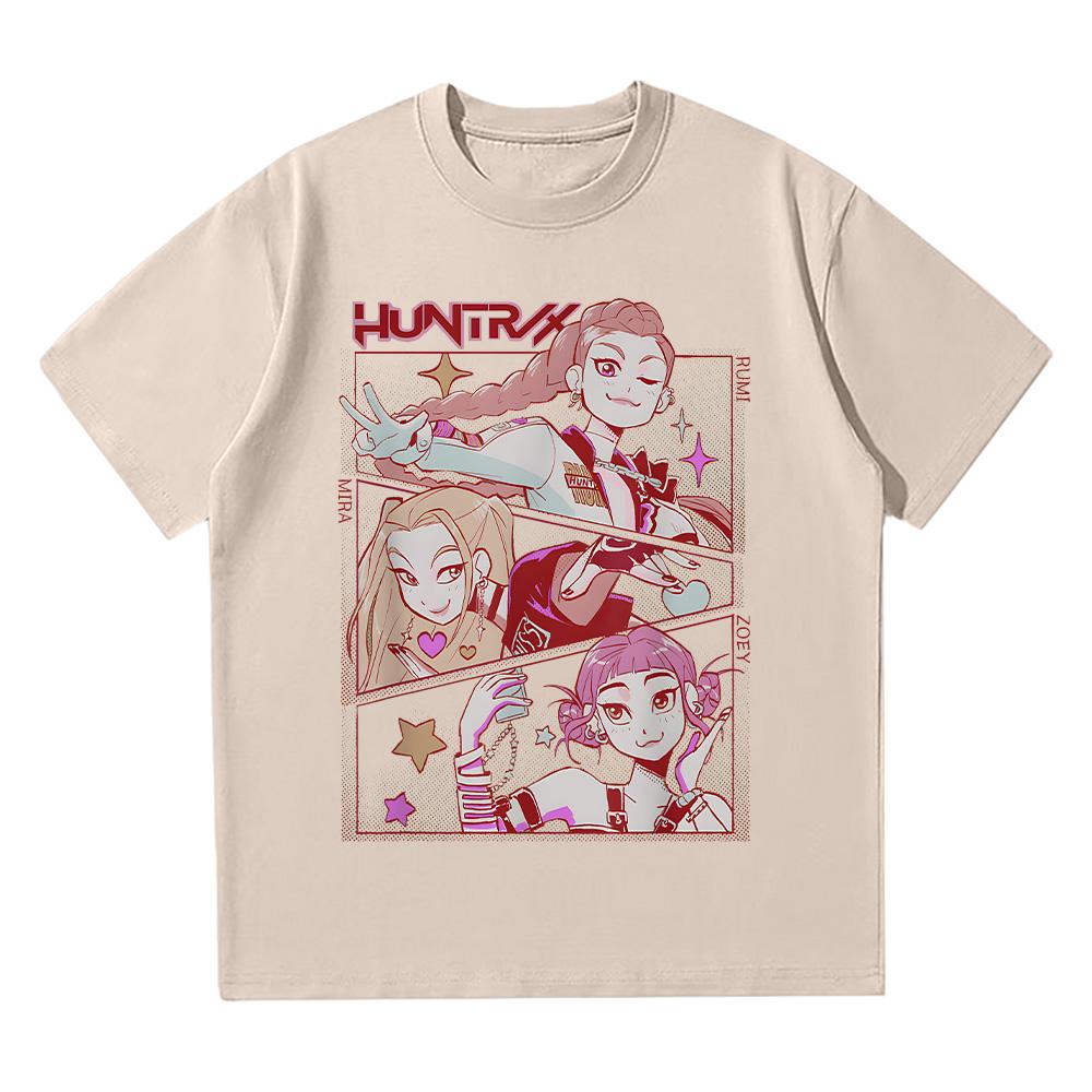 Kpop Demon Hunters Anime T-Shirts Women Men Adorable Crewneck Pure Cotton High Quality T Shirt Short Sleeve Tees Summer Clothing