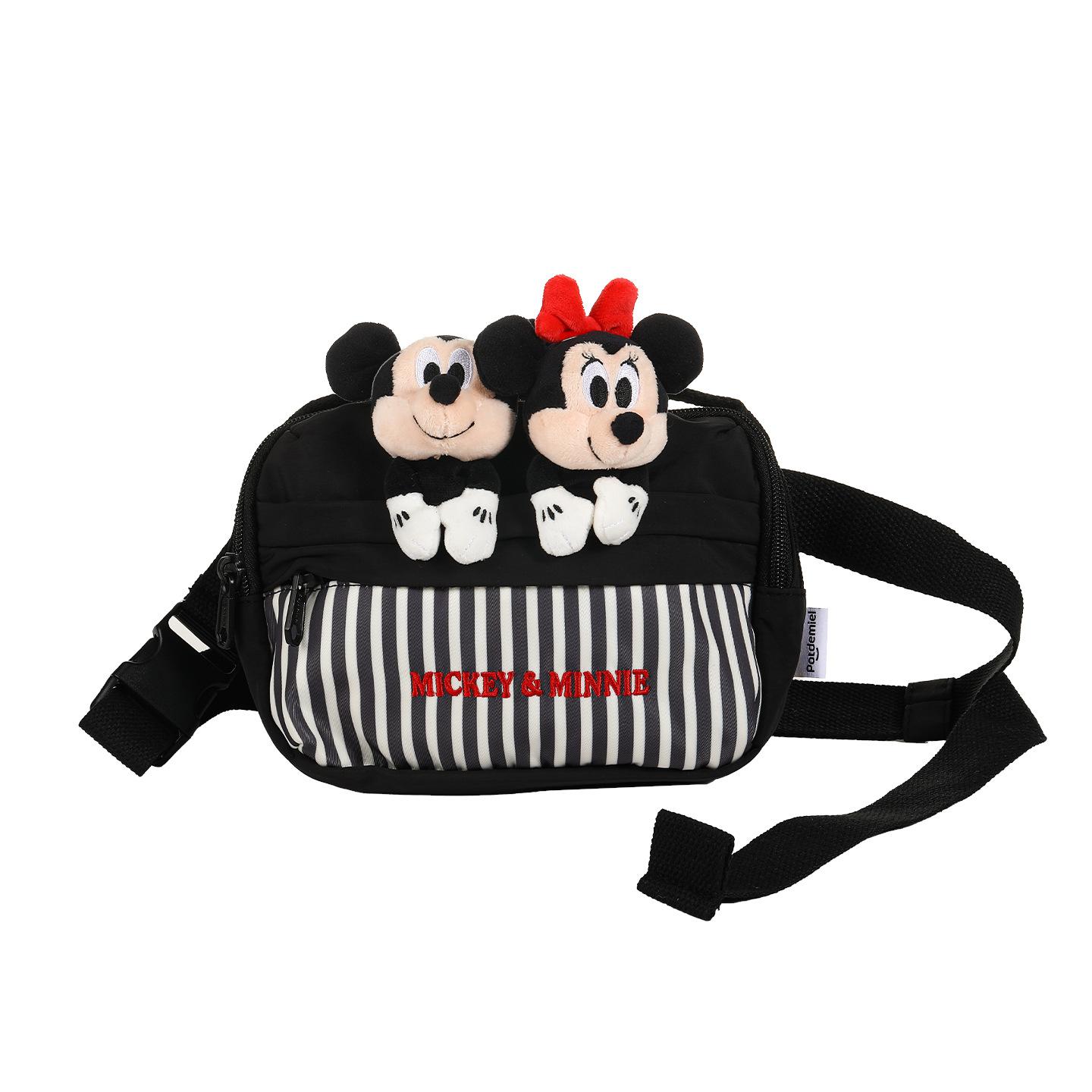 Disney Crossbody Tas Leuke Pluche Schoudertas Casual Tas met Verstelbare Riem voor Dames en Meisjes Mickey and Minnie black