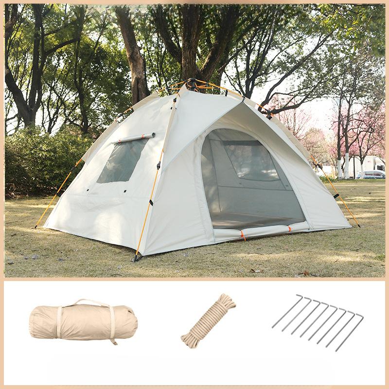 Tent Outdoor Automatic Portable Folding Camping Beach Quickly Open Camping Silver Glue Coating Thickened Rainproof