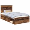 Bed Frame Made of Reclaimed Wood 100 X 200 Cm Solid Pine Wood