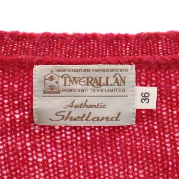 INVERALLAN British Wool Long Sleeve V Neck Knit 36 Reddish Sweater Men's Used