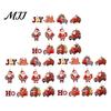 Santa Claus Decor 12/24/36Pcs Christmas Wooden Ornaments, Red Truck Hanging Decorations with Rope, Xmas Window Tree Pendant, Holiday for Home