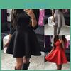 Round Middle Collar Women Color Sleeve Dress