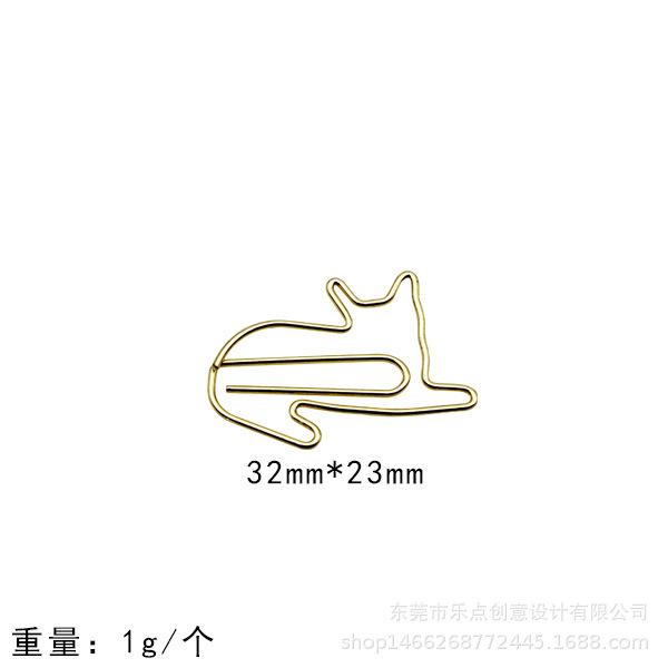 Golden Animal Cat Dog Rabbit Paper Clips Metal Boxed Paperclip Student Office Supplies Gift Accessories For School Desk Supplies