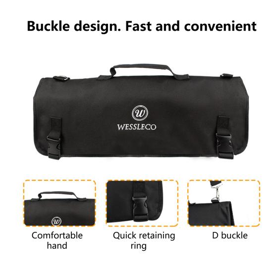 Chef Cutter Case Large Capacity Multi Slots Stain Resistant Sturdy Handle Easy To Carry Storage Oxford Cloth Strong Bearing Chef Roll Bag Kitchen