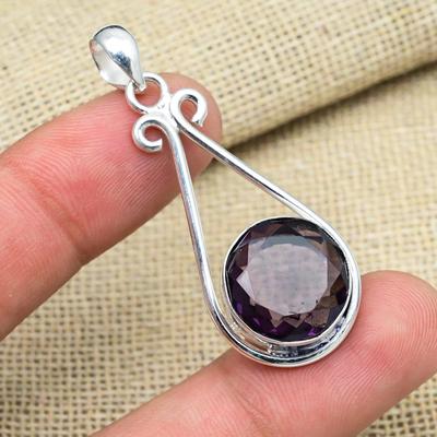 Amethyst Gemstone Handmade 925 Sterling Silver Adorable Pendant For Thanksgiving Gift