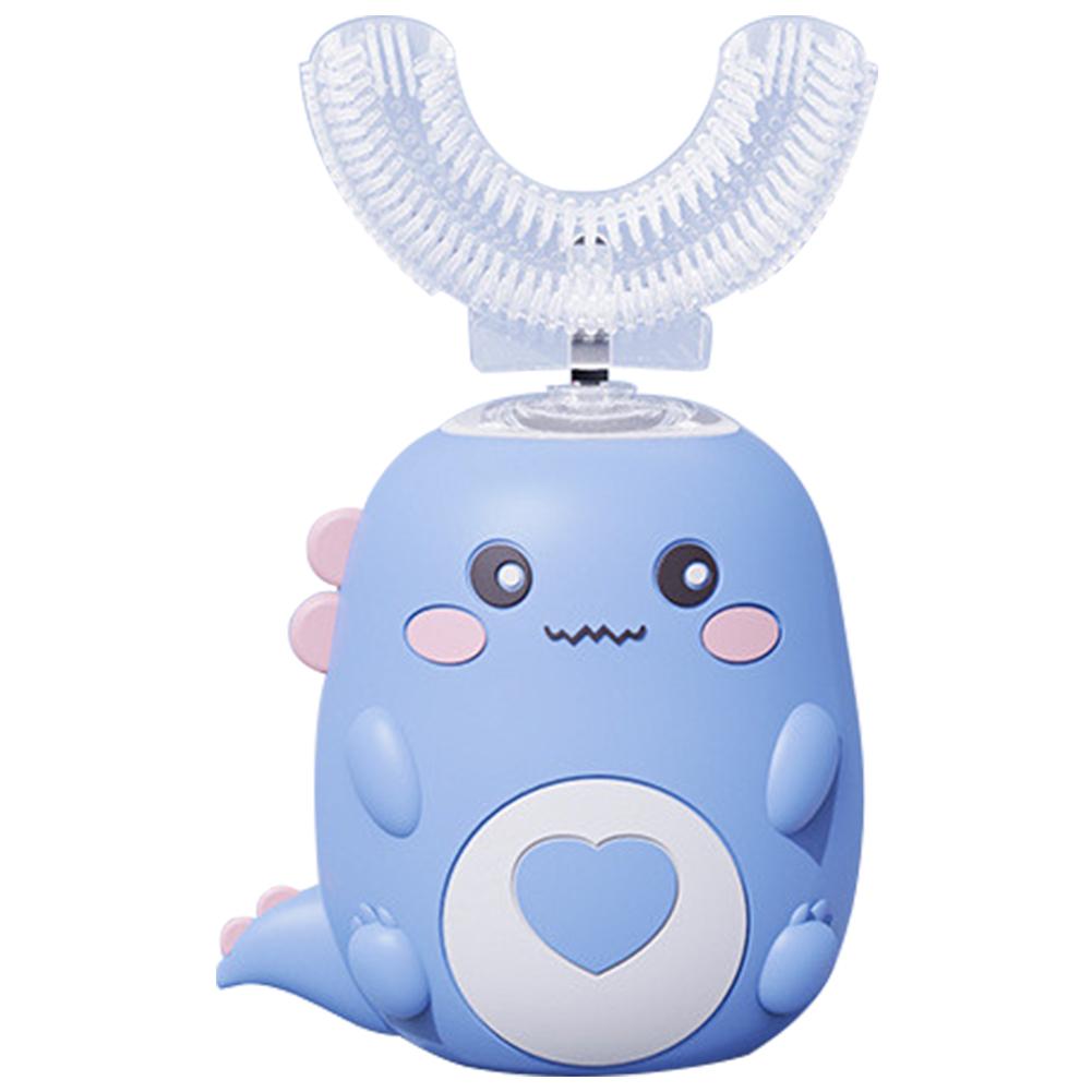 Kids Sonic Toothbrush IPX7 Waterproof U-Shaped Ultrasonic Toothbrushes 3 Cleaning Modes Automatic Totthbrush Cartoon Dinosaur