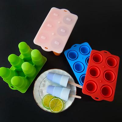 6in1 Creative Folding Ice Cream Silicone Mold Food Grade Silicone 6-cavity Ice Cream Popsicle Ice Lattice Molds