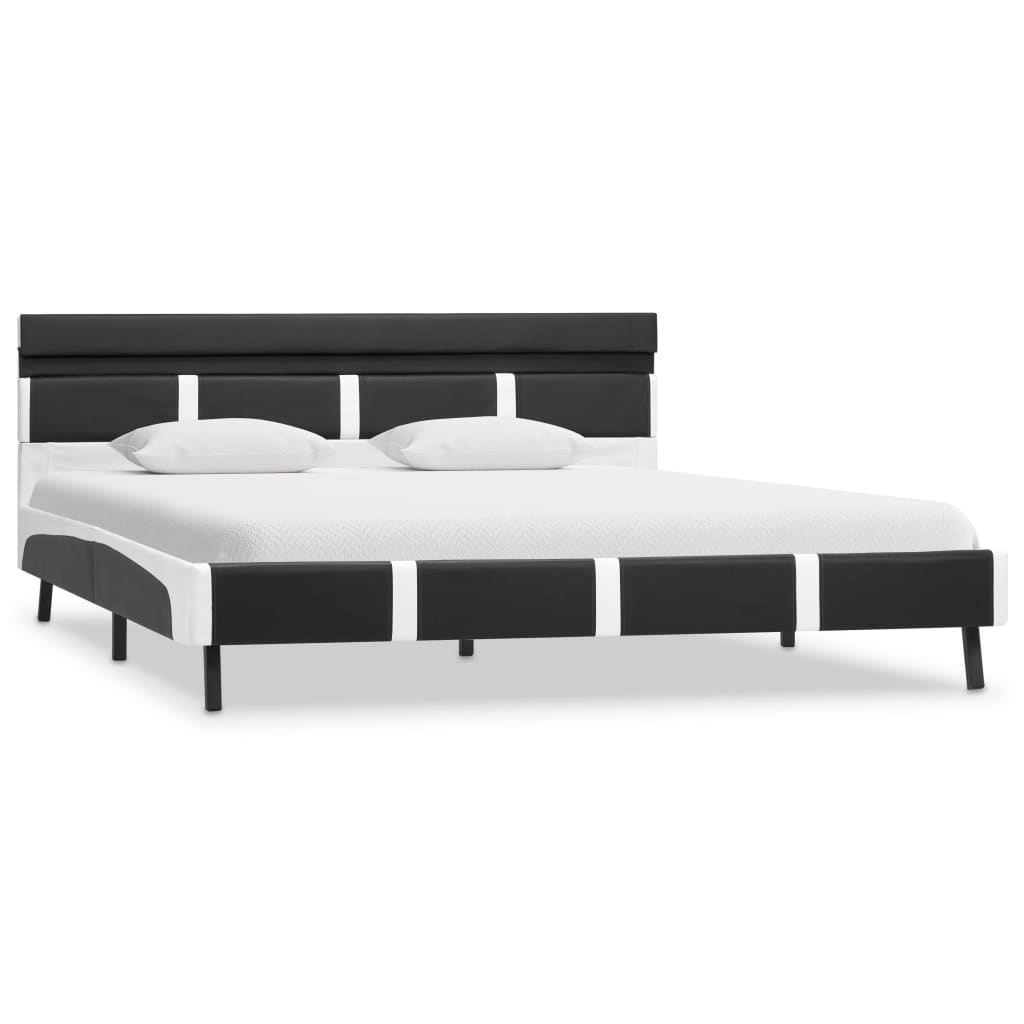 LED Bed Frame in Grey Faux Leather 160 x 200 cm