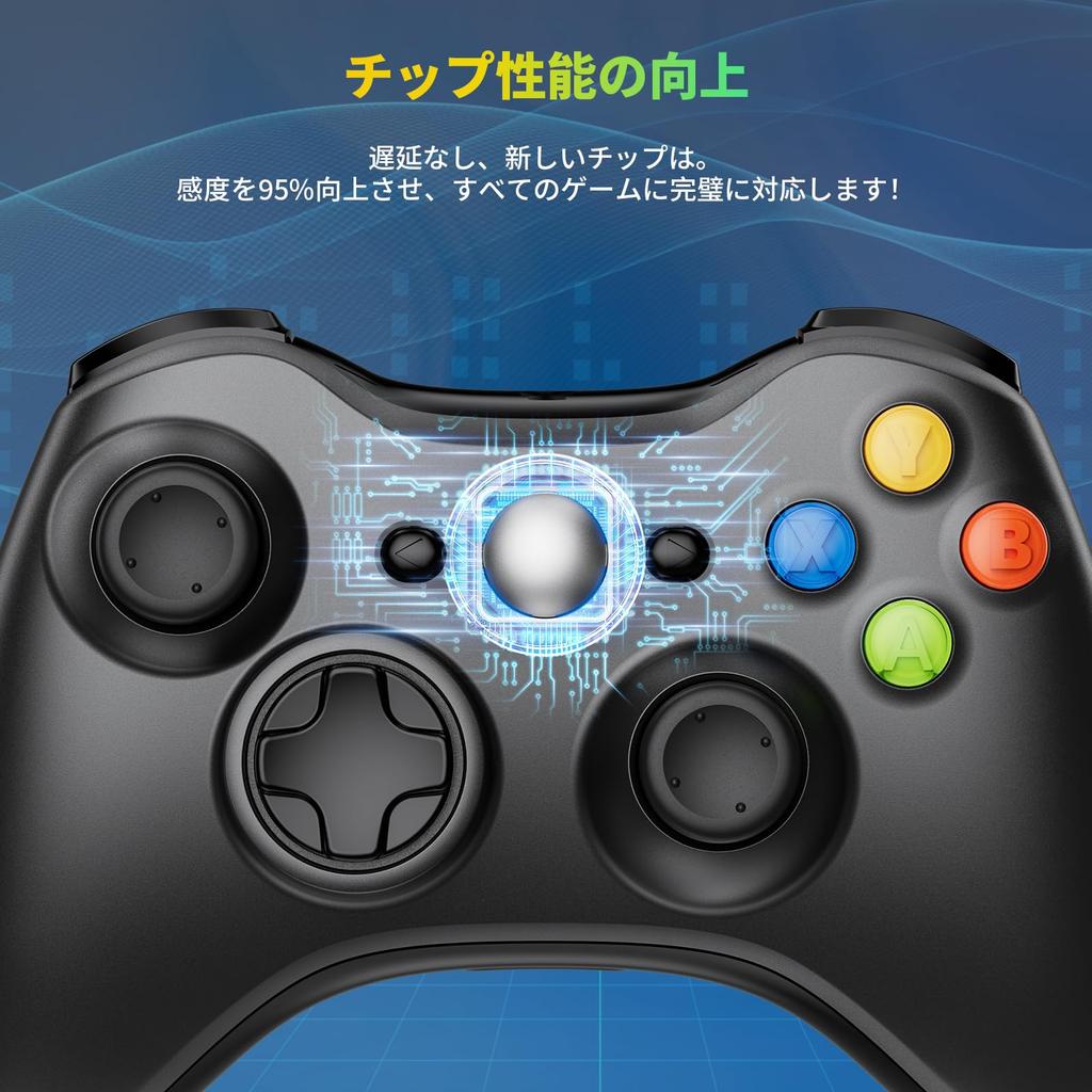 Kabelloser Gamecontroller für Xbox 360 USB niedrig dual ergonomisch langlebig kompatibel mit Windows enthält 4 Hilfskonsolen, Verbindung, Latenz,