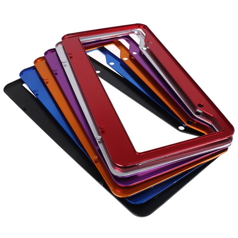 1Pc Universal Us Auto Car Aluminum License Plate Frame Cover Car Accessary