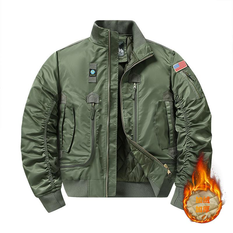 Autumn and Winter MA1 new jacket with padded thickened workwear Air Force loose plus size casual jacket baseball uniform pilot trendy padded suit