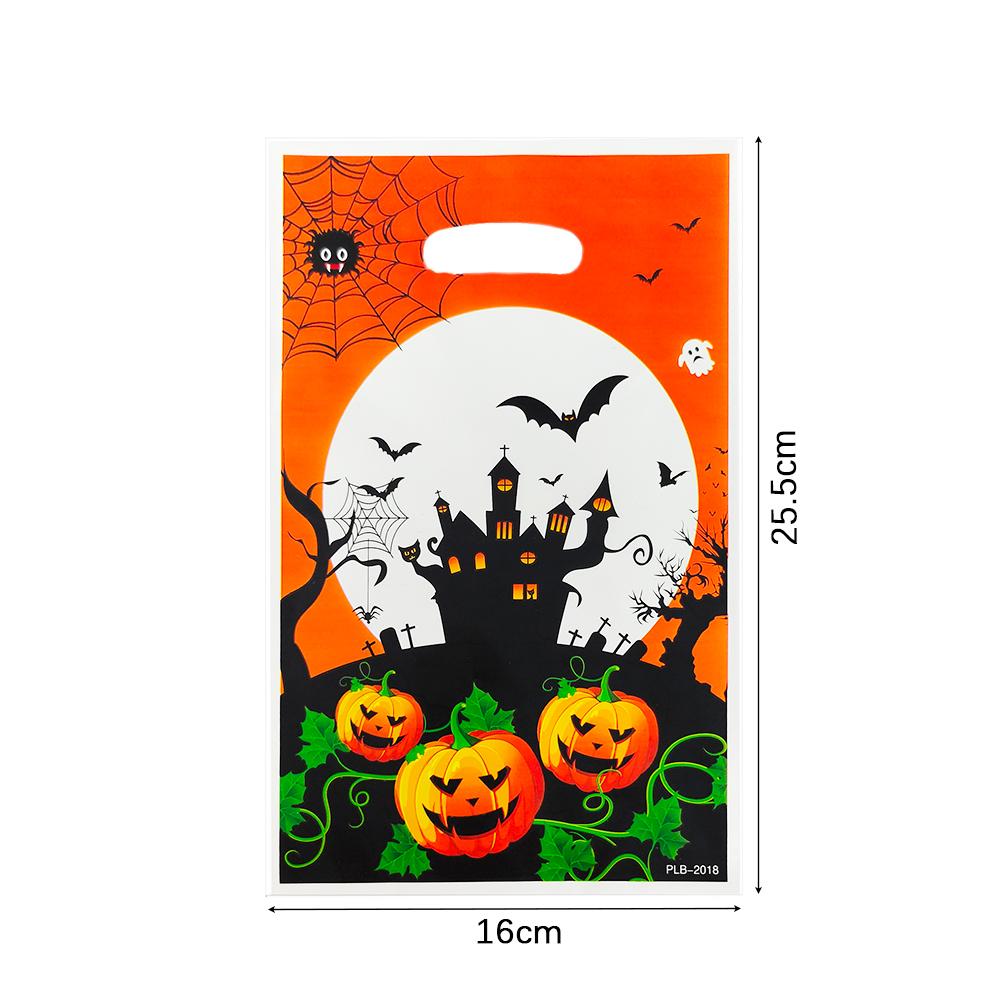 10Pcs Halloween Gift Candy Bags Pumpkin Skull Bat Trick or Treat Cookies Bag Candy Packaging Halloween Party Favors Supplies