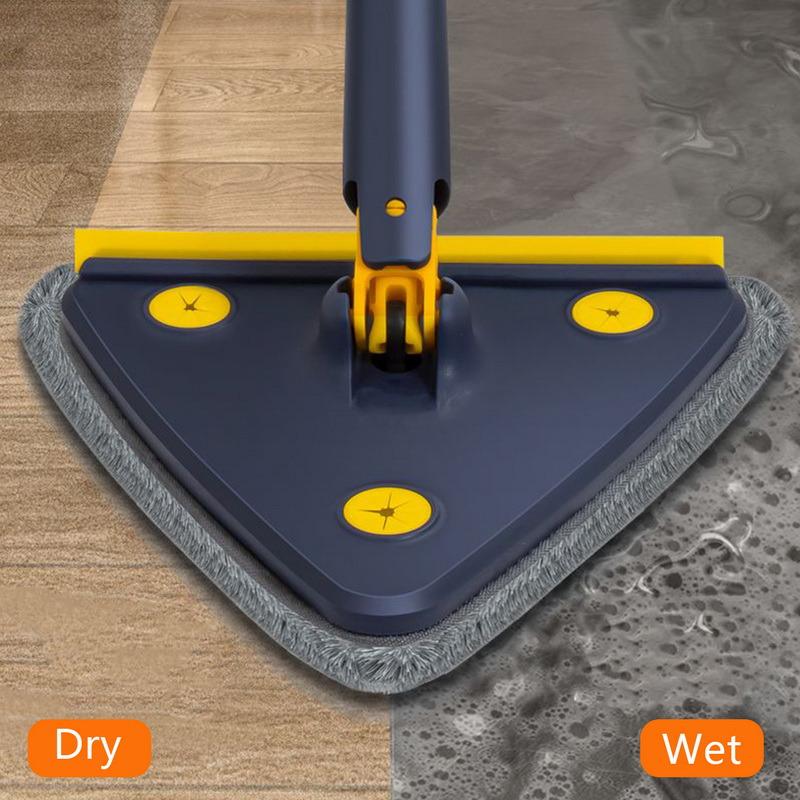 360 Degree Rotatable Cleaning Mop Triangular Squeeze Rotary Wiper Cleaning Floor Glass Ceiling Wall Cleaner Mop Broom Clean Tool