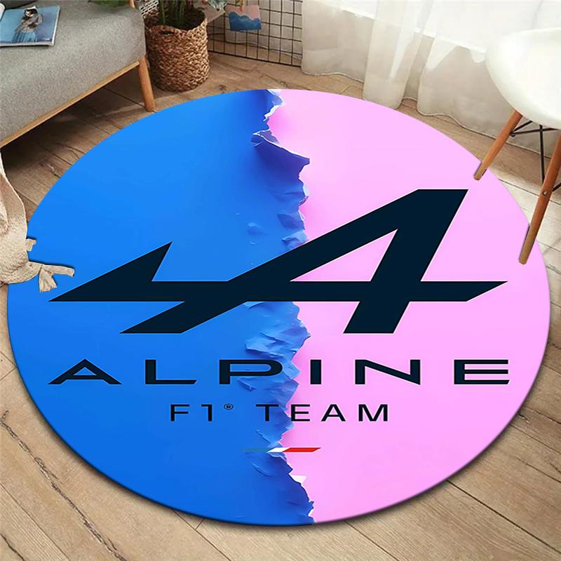 Alpine F1 Round Area Rug,Carpet Rug for Living Room Bedroom Sofa Playroom Decor,Non-slip Floor Mat