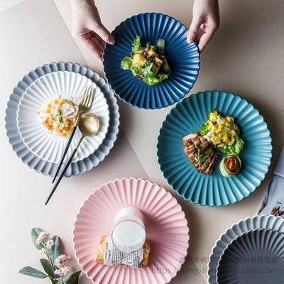 Creative Chrysanthemum Plate Ceramic Tableware Breakfast Plate Dessert Plate